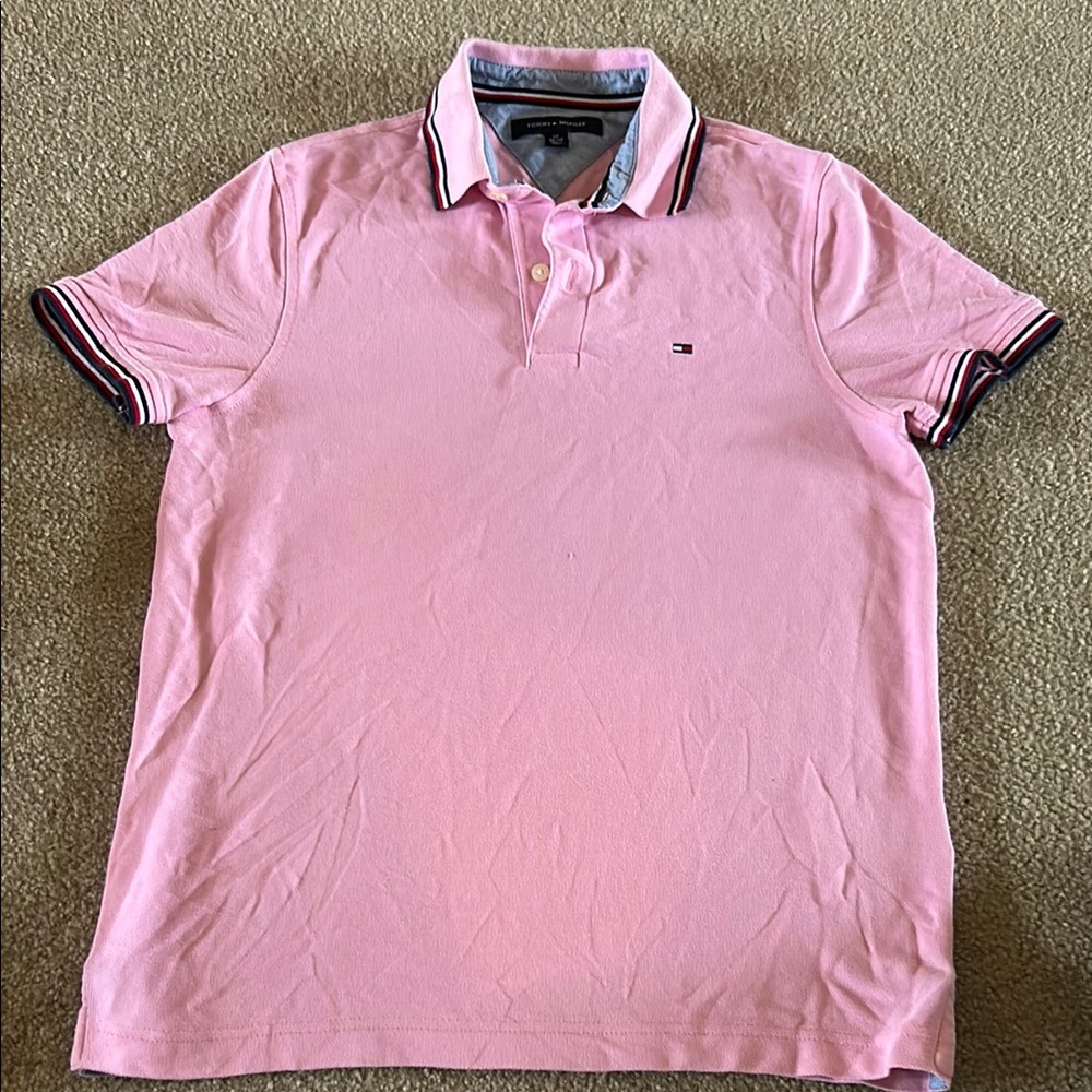 Tommy Hilfiger Pink Polo Shirt with Embroidered Logo